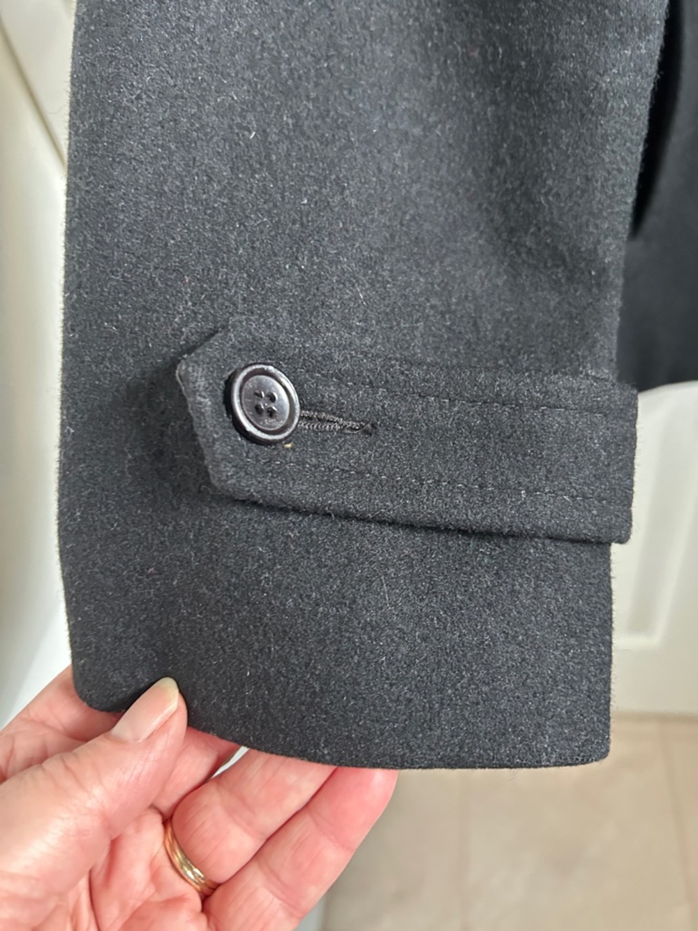 Joe Fresh Black Double-Breasted Wool Peacoat - Picture 3 of 7